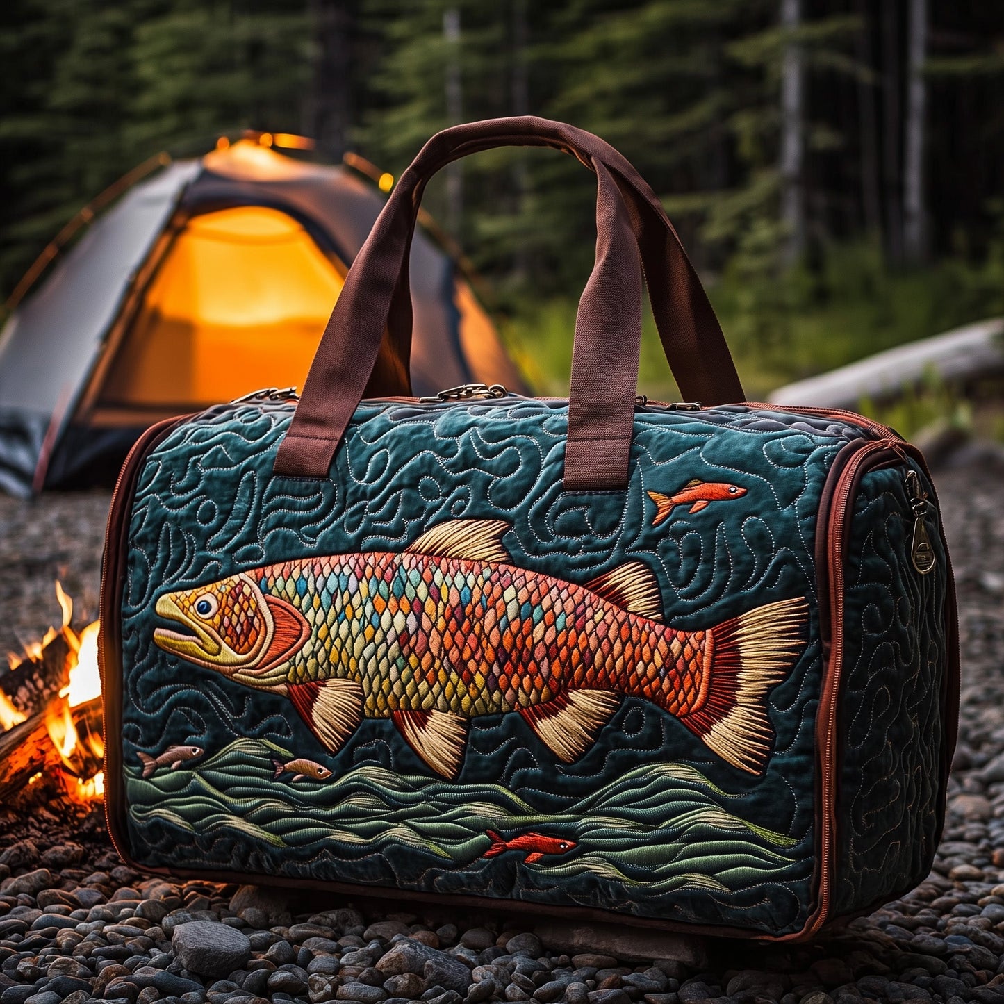 Fishing Moment Quilted Duffle Bag GFTOHD11226