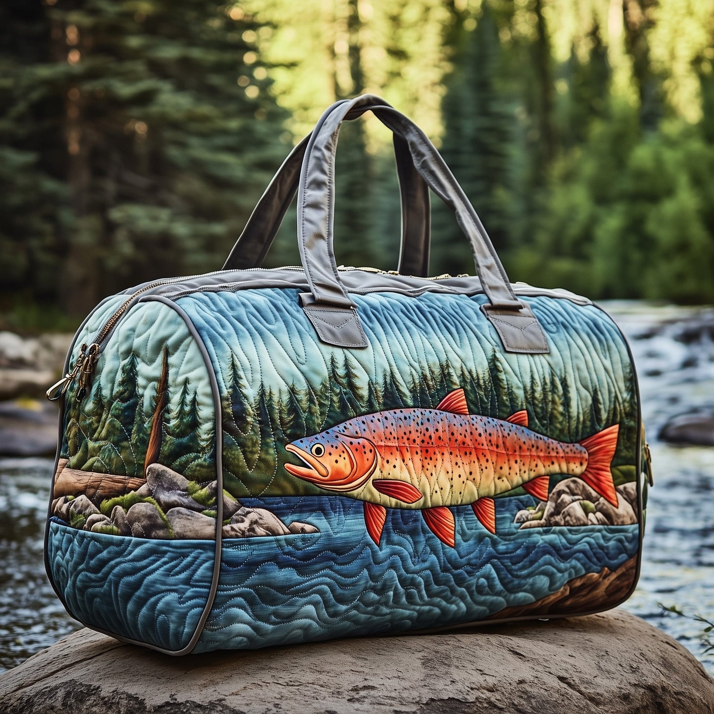 Fishing Moment Quilted Duffle Bag GFTOHD11228