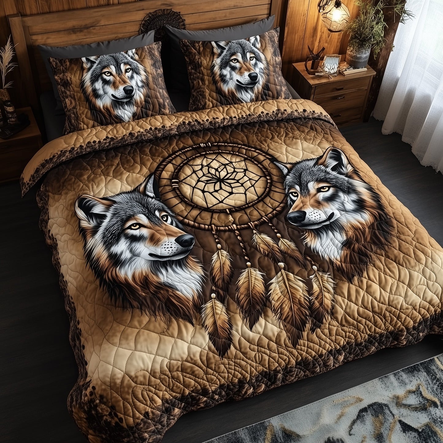 Majestic Native Wolf Duvet Cover Set GFTOHD11235