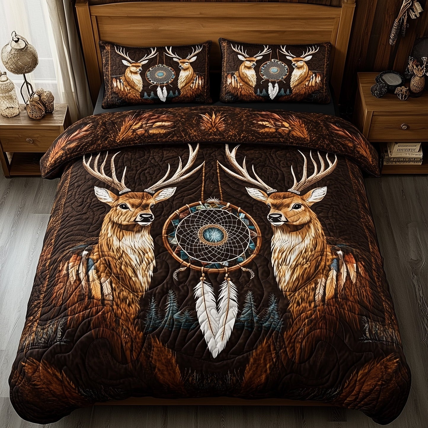 Native American Deer Duvet Cover Set GFTOHD11242