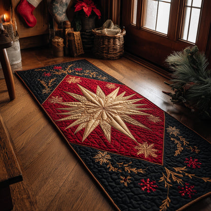 Christmas Golden Star Runner Rug GFTOHD11267