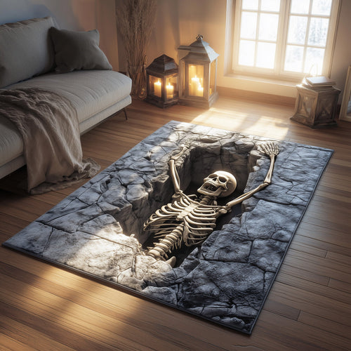 Skeleton Grave Area Rug GFTOHD11287