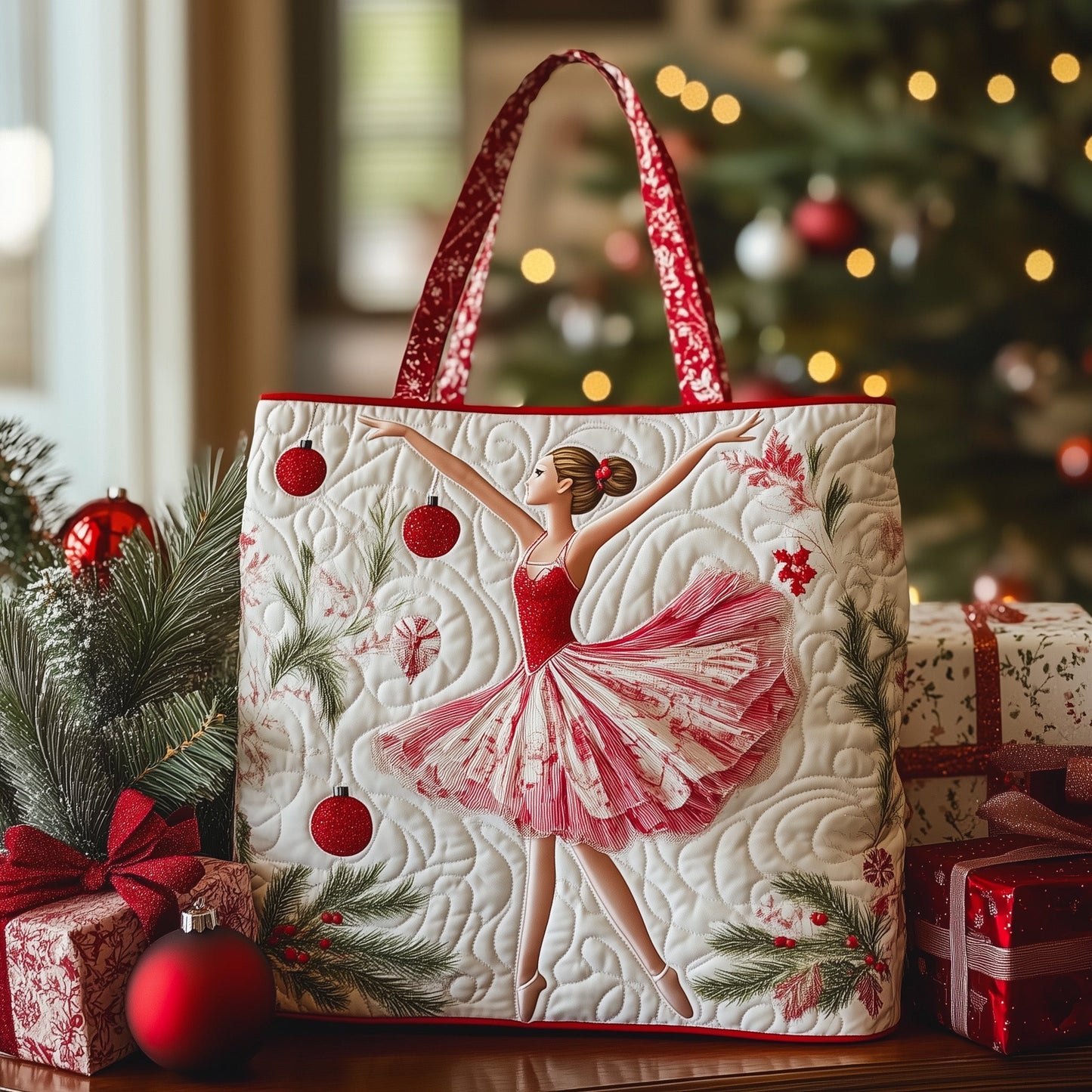 Elegant Ballerina Quilted Tote Bag GFTOHD11312