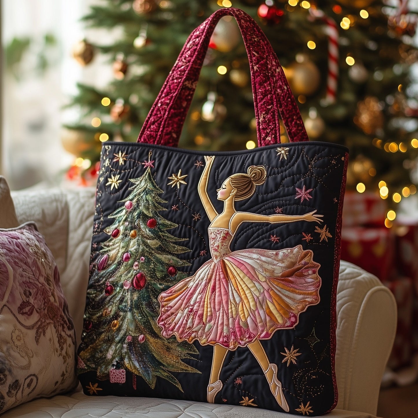 Elegant Ballerina Quilted Tote Bag GFTOHD11315