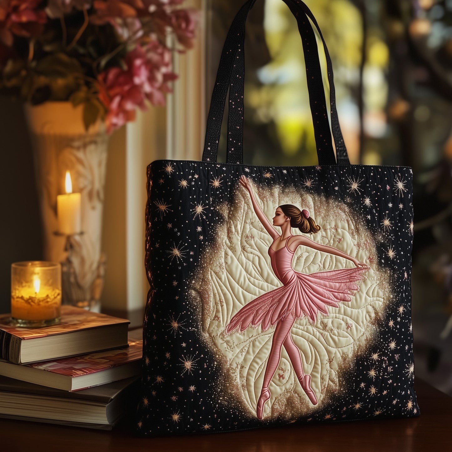 Elegant Ballerina Quilted Tote Bag GFTOHD11319