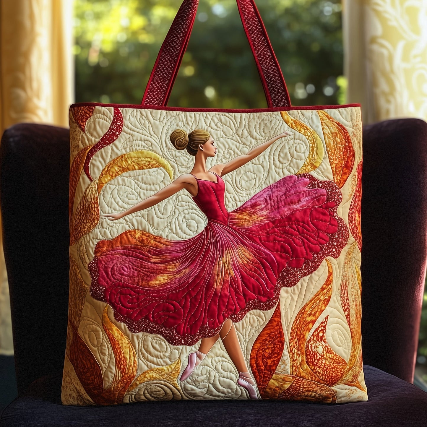 Elegant Ballerina Quilted Tote Bag GFTOHD11323