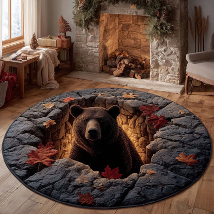 Rustic Bear Quilted Round Mat GFTOHD11340