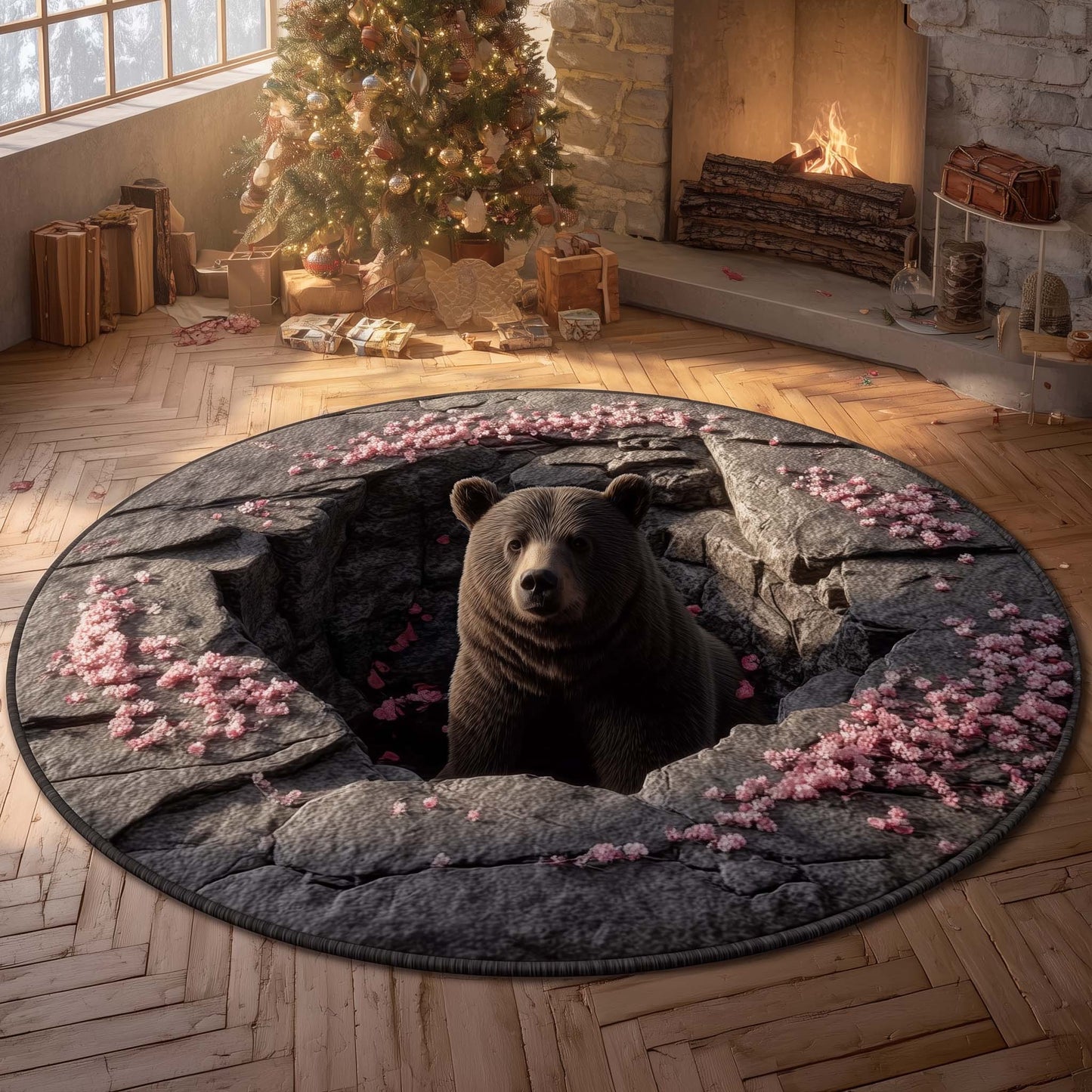 Spring Bear Quilted Round Mat GFTOHD11347