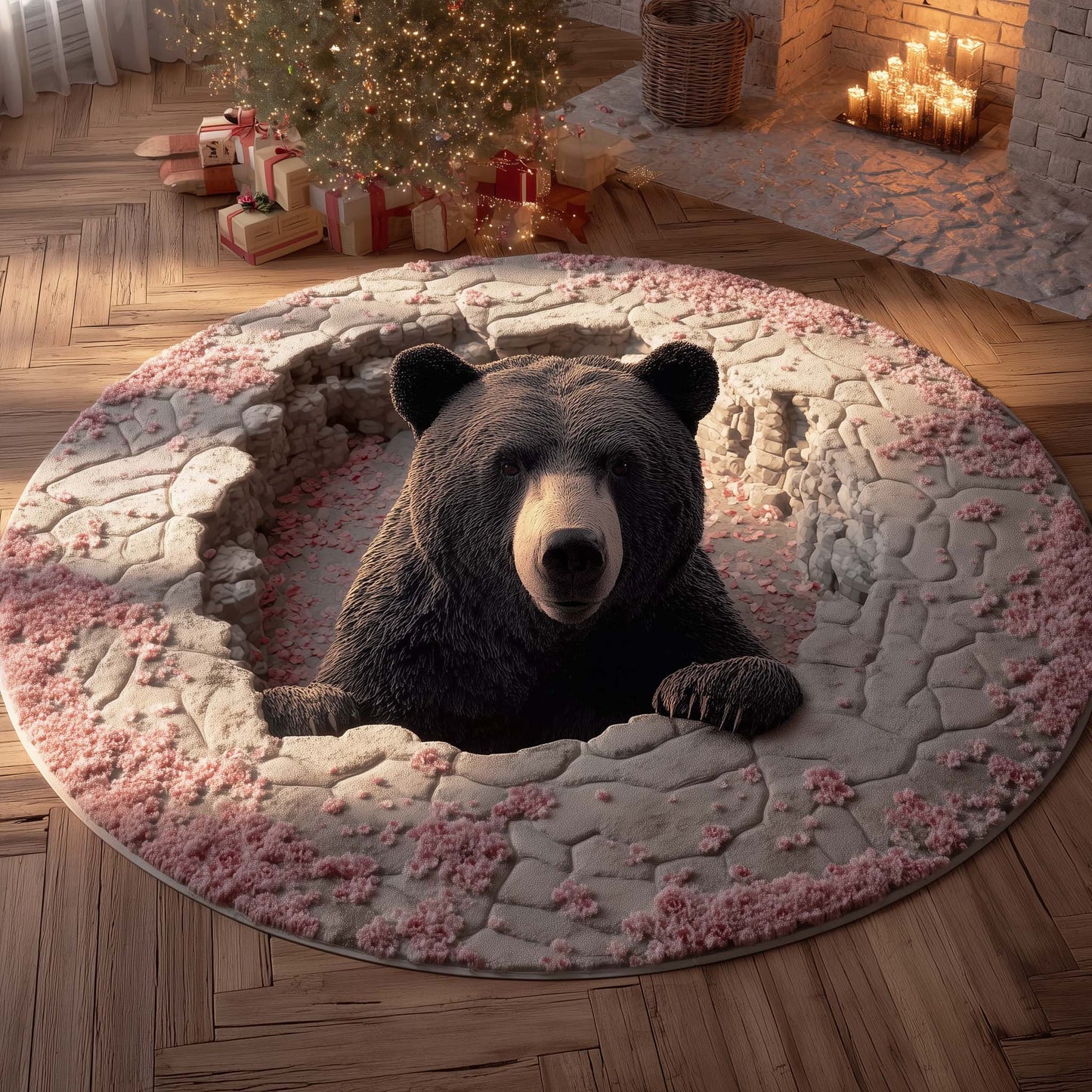 Spring Bear Quilted Round Mat GFTOHD11348