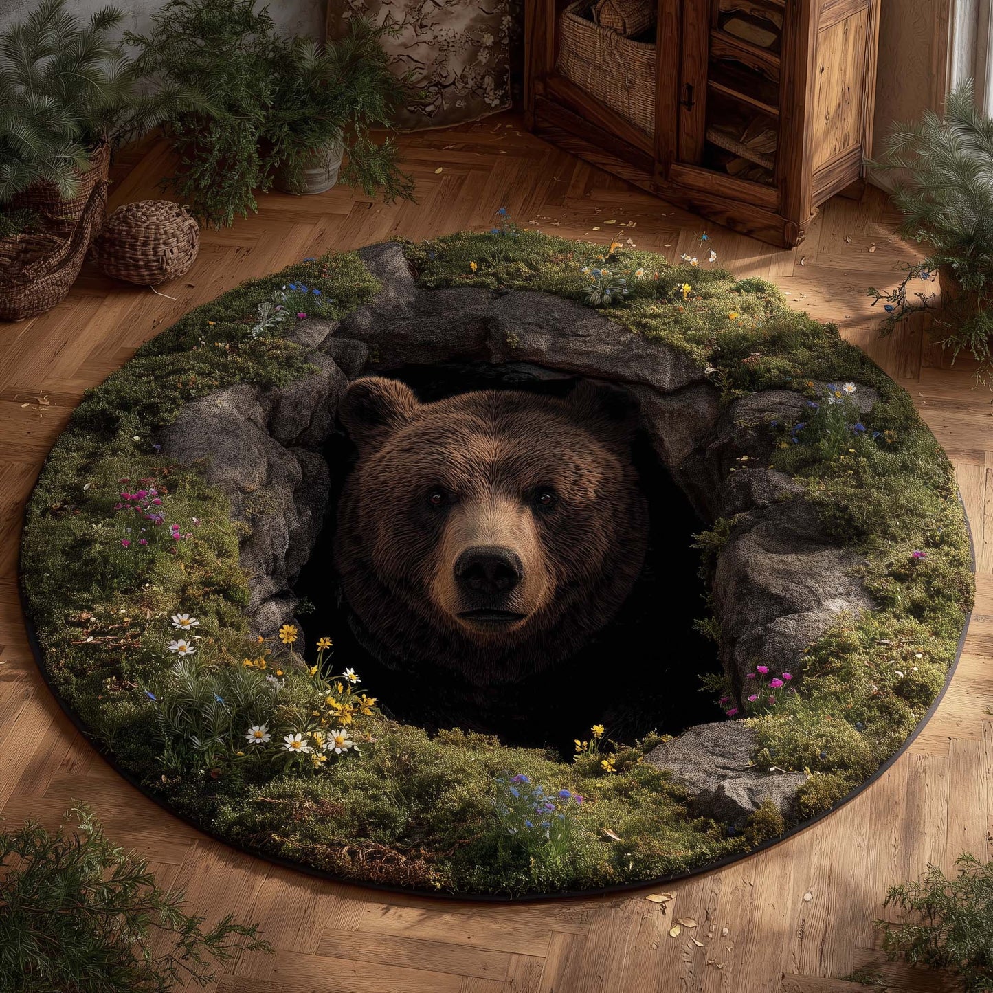 Forest Bear Quilted Round Mat GFTOHD11349