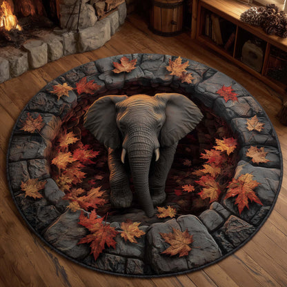 Elephant Grace Quilted Round Mat GFTOHD11355