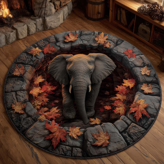 Elephant Grace Quilted Round Mat GFTOHD11355