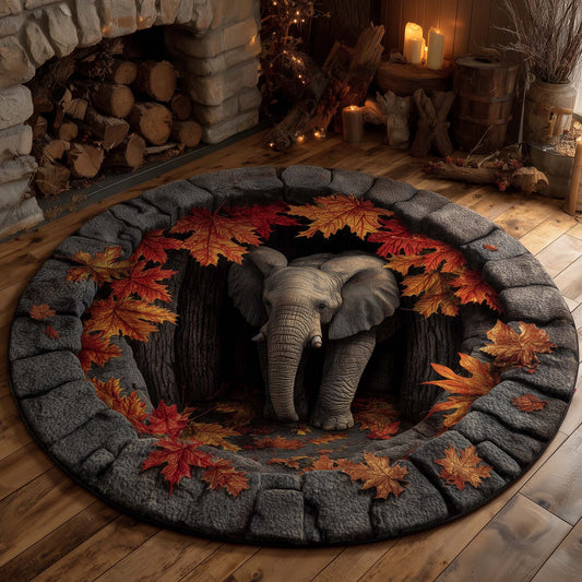 Elephant Grace Quilted Round Mat GFTOHD11356