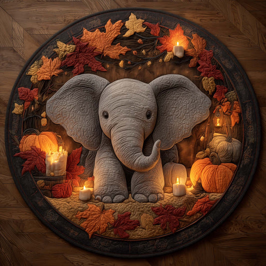 Elephant Grace Quilted Round Mat GFTOHD11358