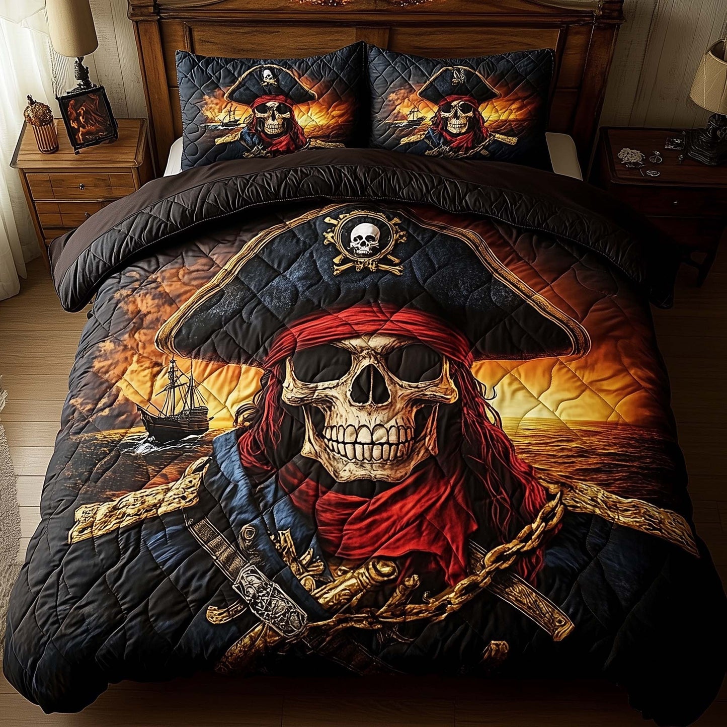 Skull Pirates Duvet Cover Set GFTOHD11361
