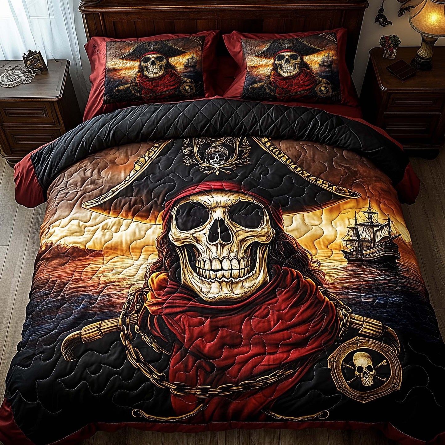 Skull Pirates Duvet Cover Set GFTOHD11362