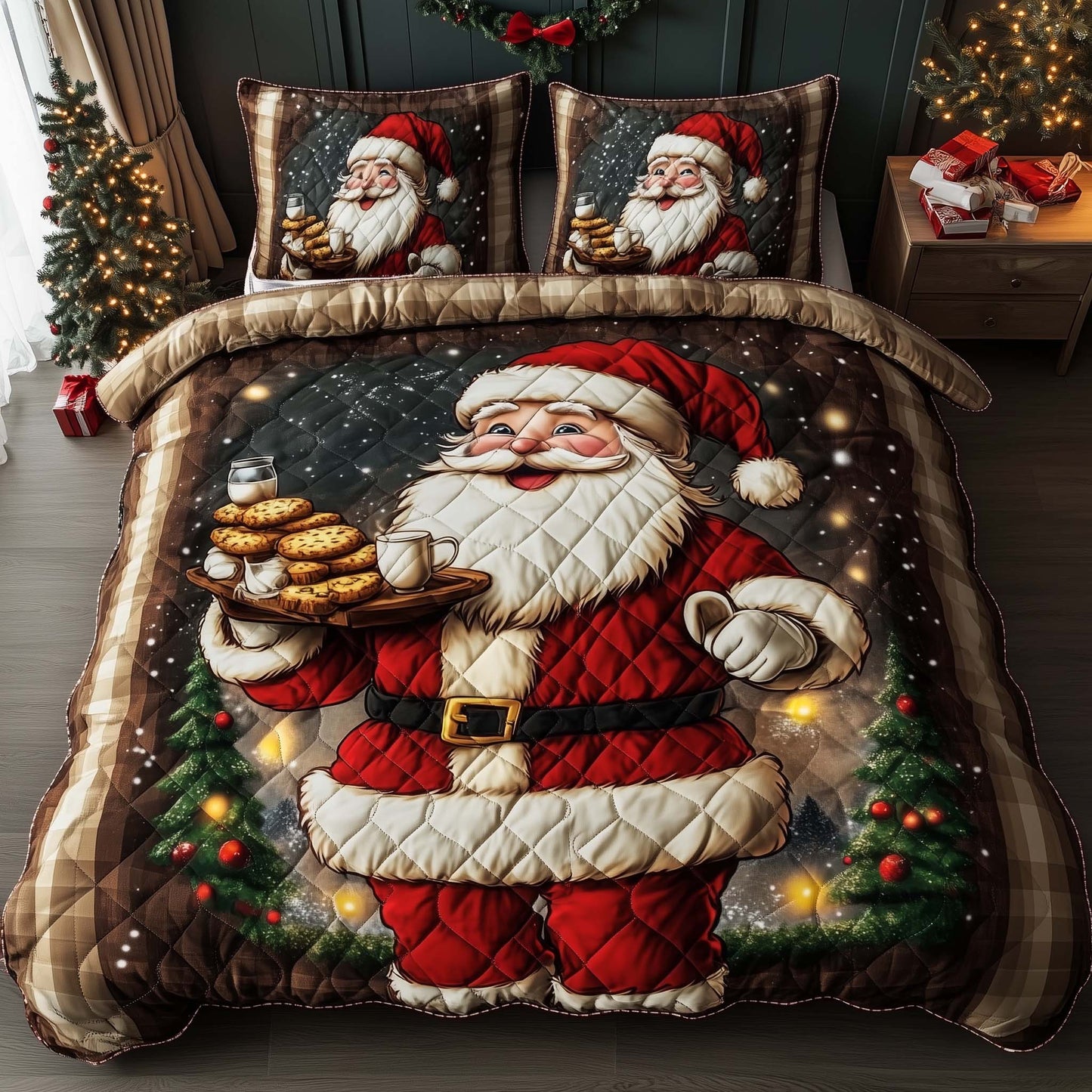 Cozy Santa Baking Cookies Duvet Cover Set GFTOHD11391