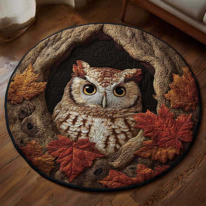Autumn Guardian Owl Quilted Round Mat GFTOHD11395