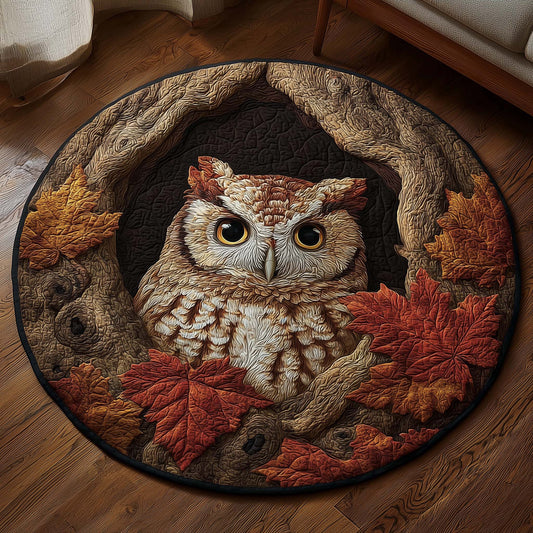 Autumn Guardian Owl Quilted Round Mat GFTOHD11395
