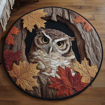 Autumn Guardian Owl Quilted Round Mat GFTOHD11396