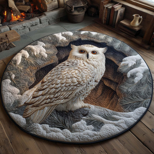 Snowy Owl Winter Dream Quilted Round Mat GFTOHD11397