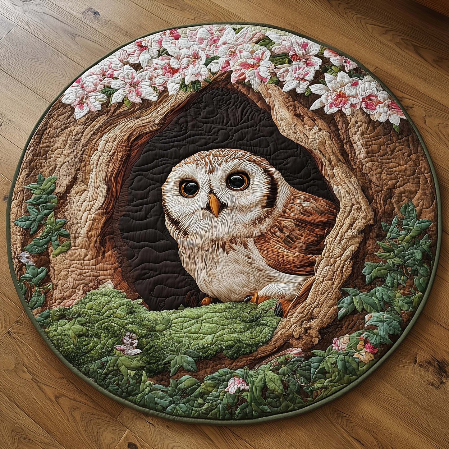 Spring Forest Owl Quilted Round Mat GFTOHD11400