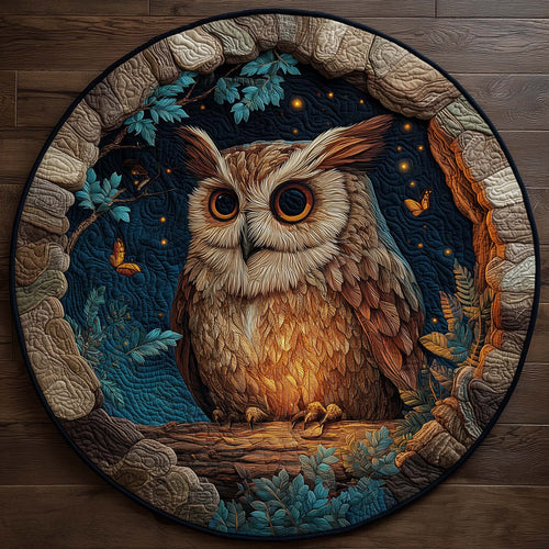 Summer Night Owl Quilted Round Mat GFTOHD11401