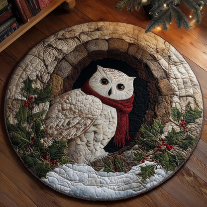 Christmas Snowy Owl Quilted Round Mat GFTOHD11406