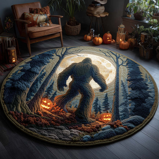 Halloween Forest Bigfoot Quilted Round Mat GFTOHD11451