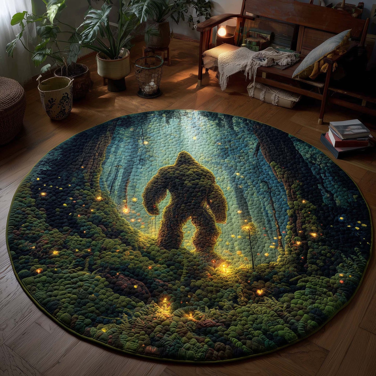 Enchanted Woodland Bigfoot Quilted Round Mat GFTOHD11453