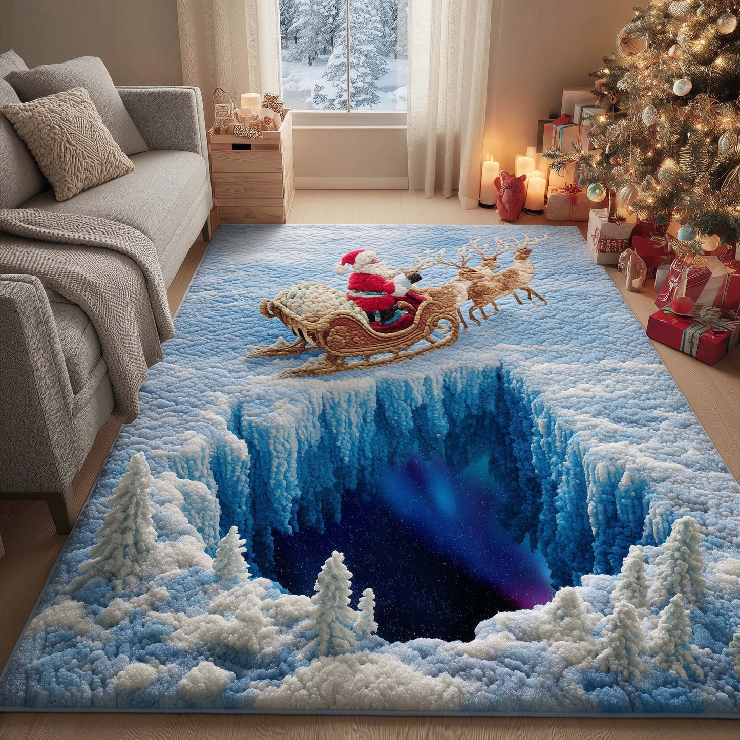 Arctic Santa Journey Area Rug GFTOHD11469