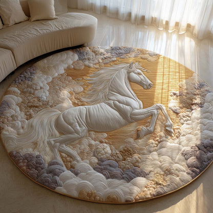 Pegasus Rising from Clouds Quilted Round Mat GFTOHD11483