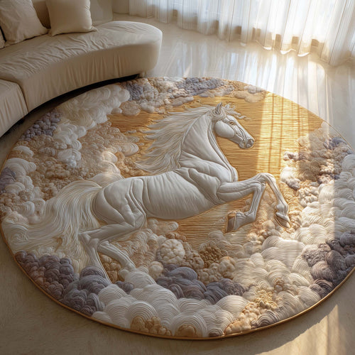 Pegasus Rising from Clouds Quilted Round Mat GFTOHD11483