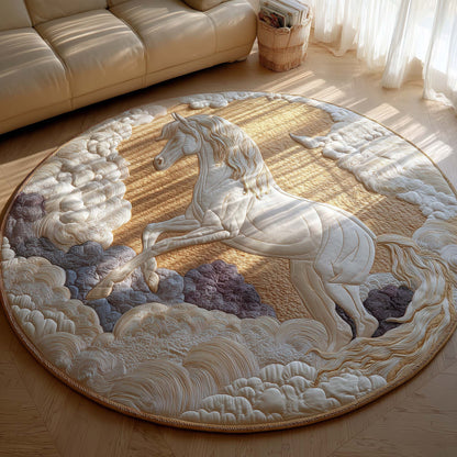 Pegasus Rising from Clouds Quilted Round Mat GFTOHD11484