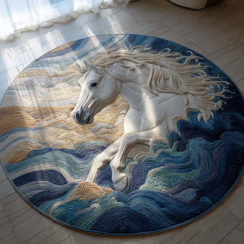 Water Spirit Horse Quilted Round Mat GFTOHD11487