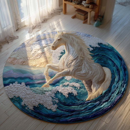 Water Spirit Horse Quilted Round Mat GFTOHD11488