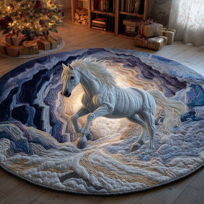 Ice Cave Stallion Quilted Round Mat GFTOHD11491