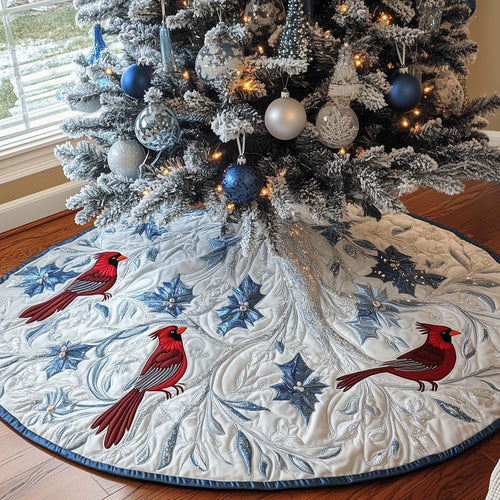 Festive Cardinal Quilted Tree Skirt GFTOHD11514