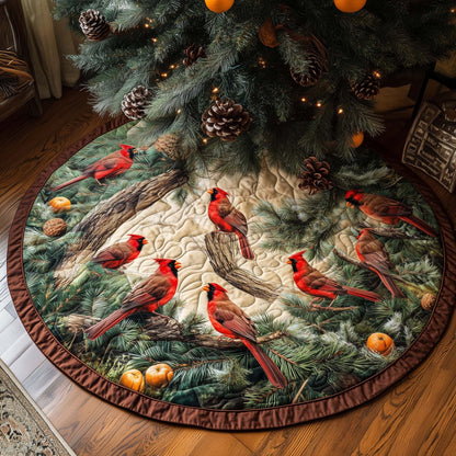 Festive Cardinal Quilted Tree Skirt GFTOHD11516