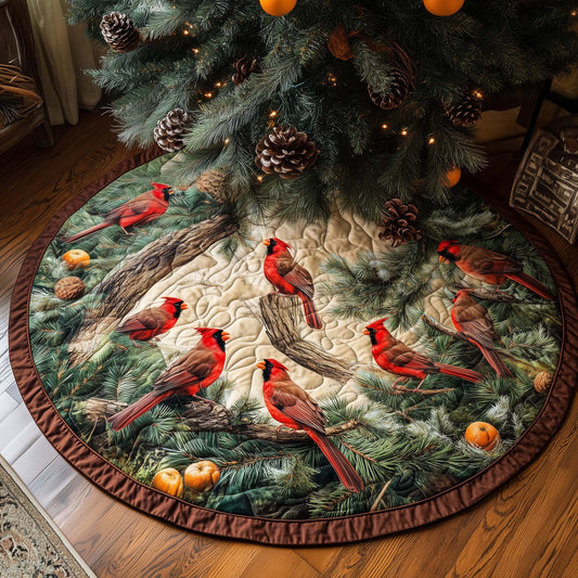 Festive Cardinal Quilted Tree Skirt GFTOHD11516