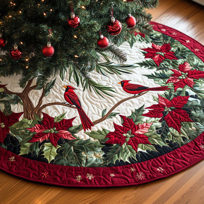 Festive Cardinal Quilted Tree Skirt GFTOHD11520