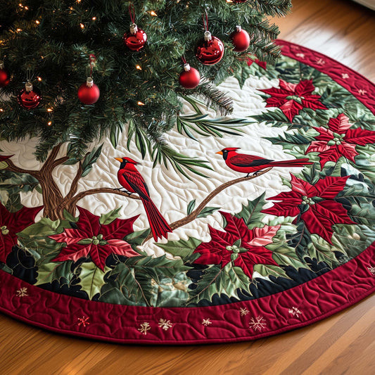 Festive Cardinal Quilted Tree Skirt GFTOHD11520