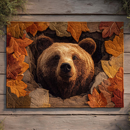 Autumn Leaf Hollow Bear Doormat GFTOHD11554
