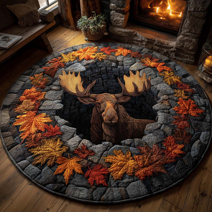 Mystic Autumn Moose Quilted Round Mat GFTOHD11568