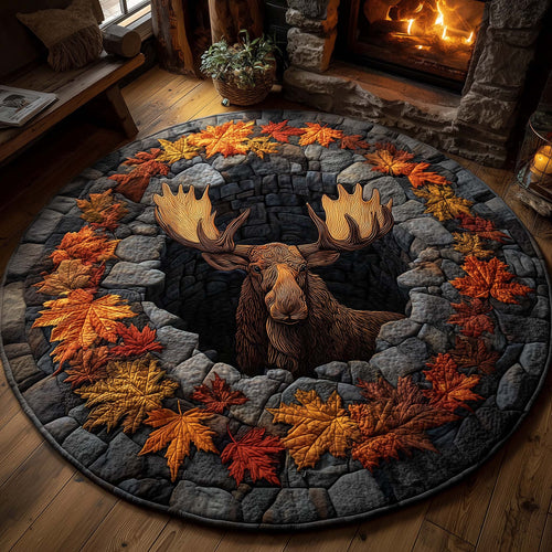 Mystic Autumn Moose Quilted Round Mat GFTOHD11568