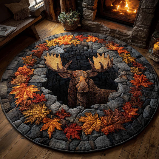 Mystic Autumn Moose Quilted Round Mat GFTOHD11568