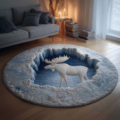 Winter Wonderland Moose Quilted Round Mat GFTOHD11572