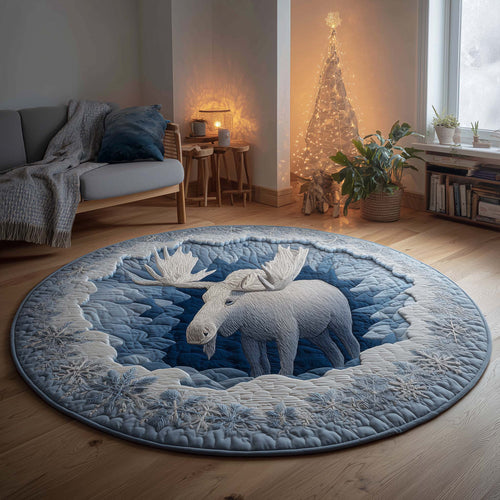 Winter Wonderland Moose Quilted Round Mat GFTOHD11573