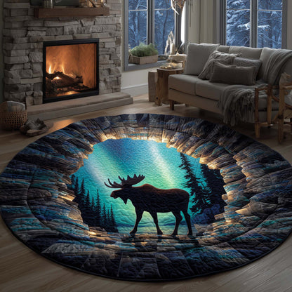 Northern Lights Moose Quilted Round Mat GFTOHD11578