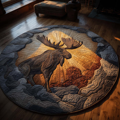 Dawn Spirit Moose Quilted Round Mat GFTOHD11585